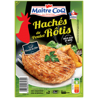 Hachés de poulet rôtis nature