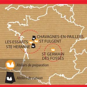 Carte des sites de production